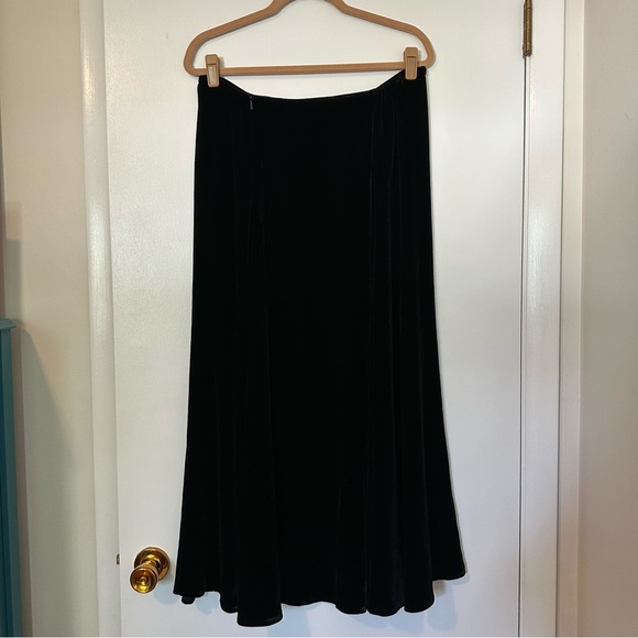 Eileen Fisher Silk Blend Velvet A Line Skirt Womens Large Black - Picture 5 of 8
